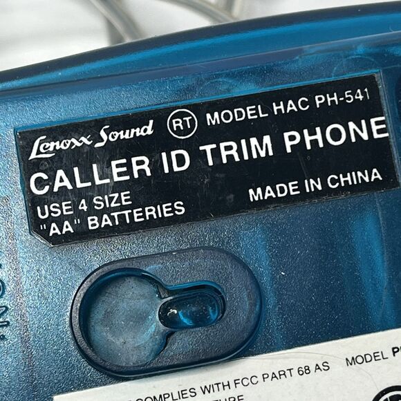 Vintage Lenoxx Sound Blue Semi Transparent Caller ID Telephone Landline WORKS - Picture 7 of 7